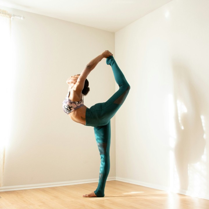 Beginner yoga mat and studio light